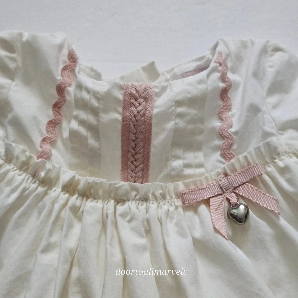 Catherine Malandrino Baby Girl Pintucked Dress 3-6M 100% Cotton Heirloom Cottage